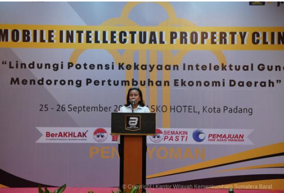 MIP Clinic Lindungi Potensi kekayaan Intellektual Guna Mendorong Pertumbuhan Ekonomi Daerah di Padang Kanwil Kemenkumham Sumatera Barat