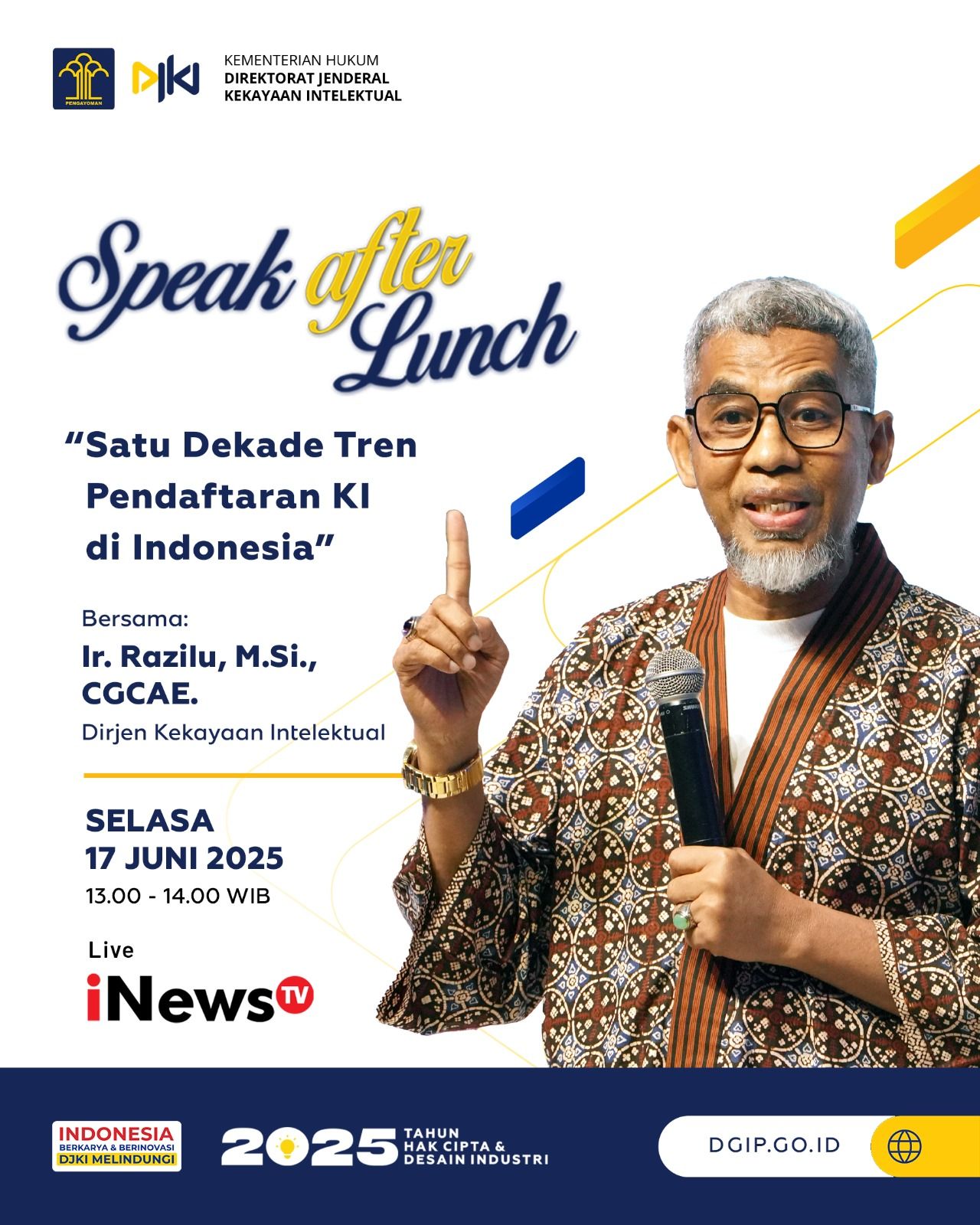 Speak After Lunch: “Satu Dekade Tren Pendaftaran KI di Indonesia”