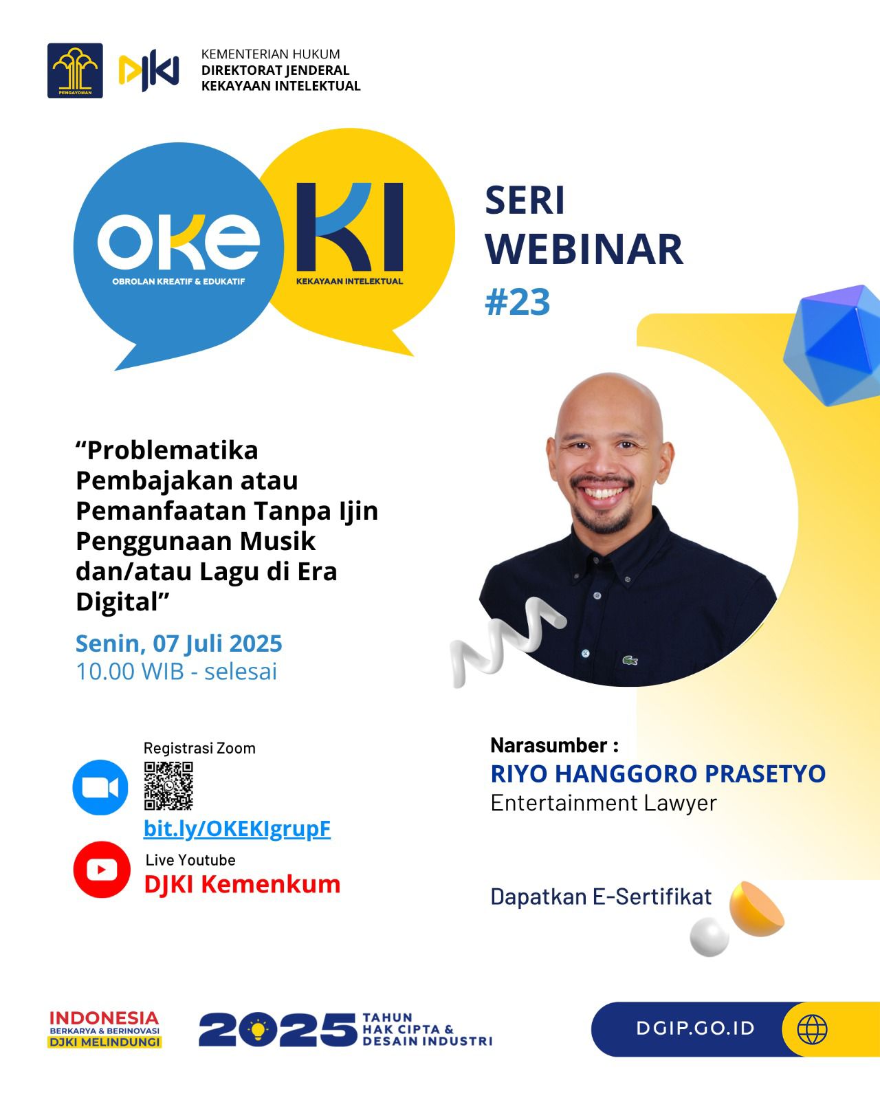 OKE KI : Problematika Pembajakan atau Pemanfaatan Tanpa Ijin Penggunaan Musik dan/atau Lagu di Era Digital